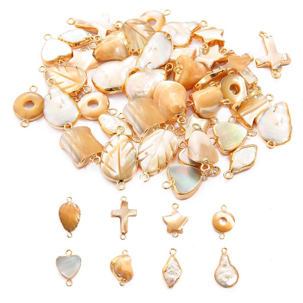 Натуральный пресноводный жемчуг с двойным отверстием, соединительные подвески для изготовления ювелирных изделий, браслет, ожерелье, серьги «сделай сам»