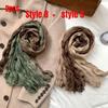 2Packs Women Hemp Shawl Wrap Long Head Neck Scarf,Linen Scarf Textur Scarf Hemp Shawl Windproof,warm,stylish Color-blocked Scarf