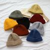 Winter Knitted Wool Baby Hat Solid Color Warm Infant Beanie Cap Korean Vintage Hip Hop Dome Kids Docker Melon Hats