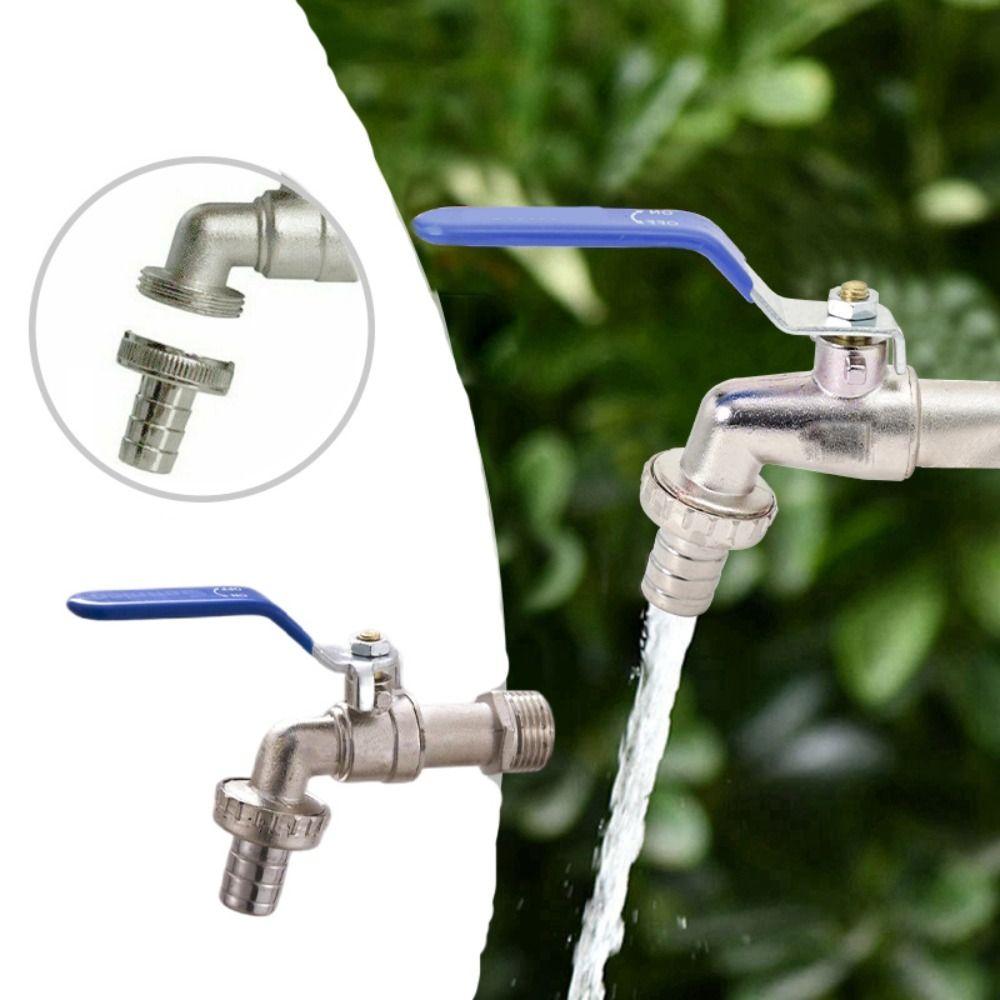 BSP Lever Horticultural Faucet Garden Hose Plug Ball Type Valve Blue Handle Water Tap