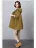 Women's Mid-Length Hooded Trench Coat, Spring/Autumn 2024: Pure Cotton, Long-Sleeve, Casual Workwear, Slimming Plus Size.