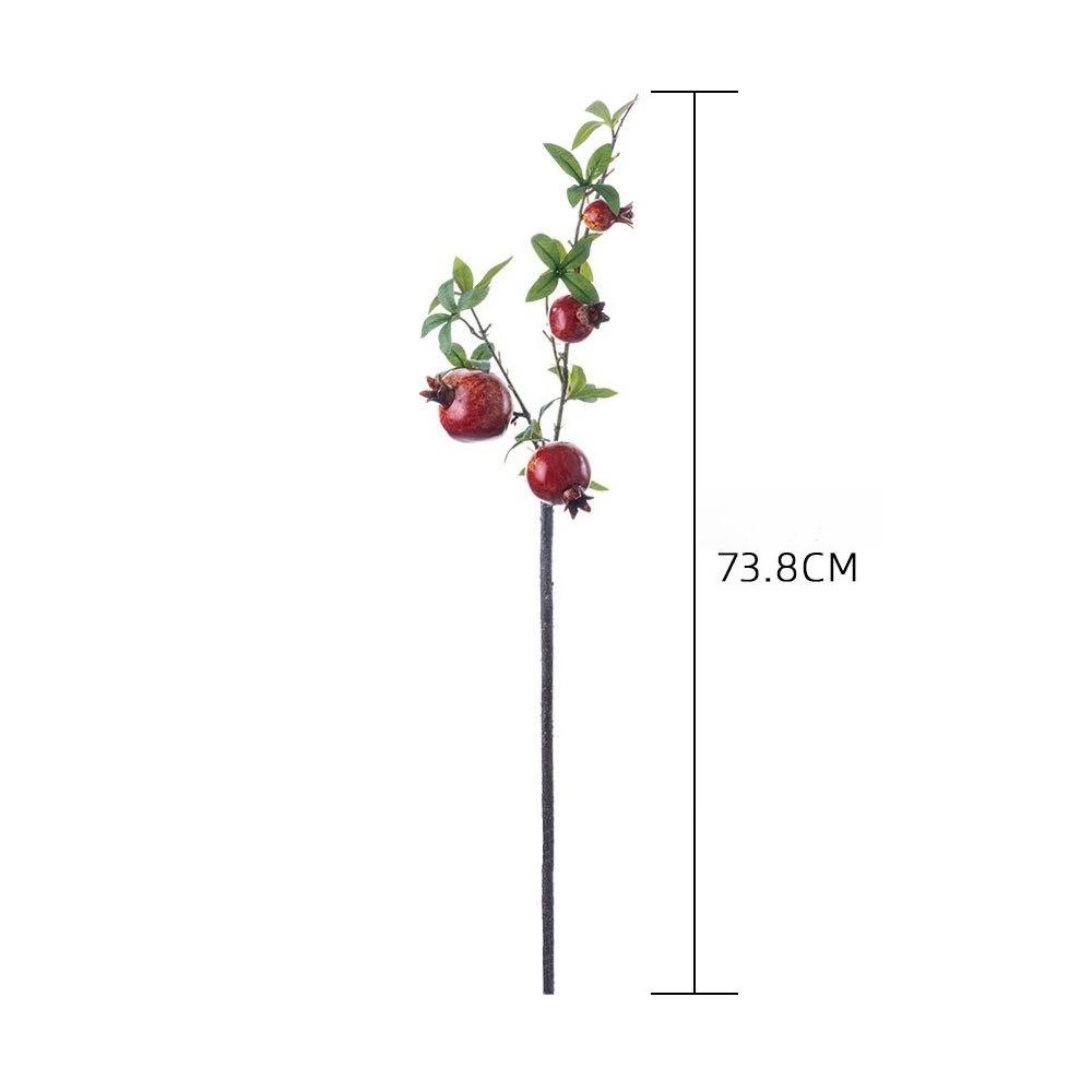 3 шт. Искусственные стебли граната с листьями, Искусственные фруктовые ветки для деревенского домашнего декора, Осенние центральные элементы, Свадебные и праздничные композиции, 73 см