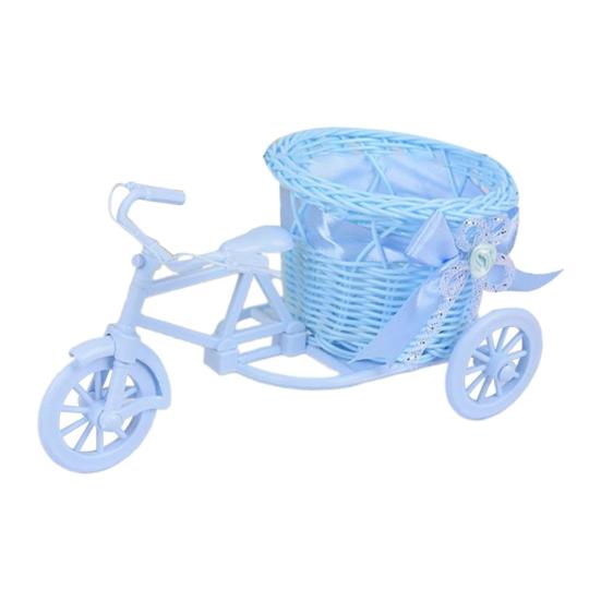 Bicycle Artificial Woven Flower Basket Tricycle Planter Large Capacity Multi-Function Decorative Nostalgic Plant Rack Flower Stand