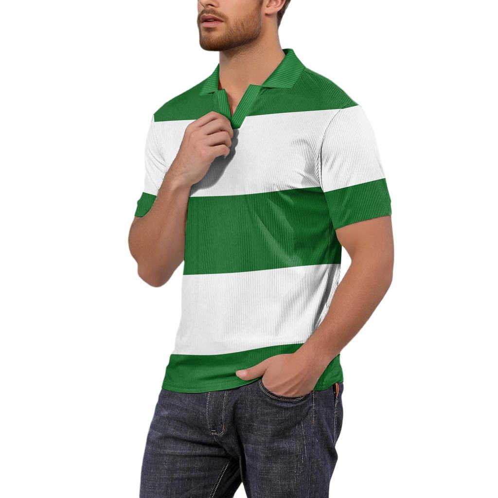 Мужская модная футболка для гольфа с коротким рукавом и V-образным вырезом