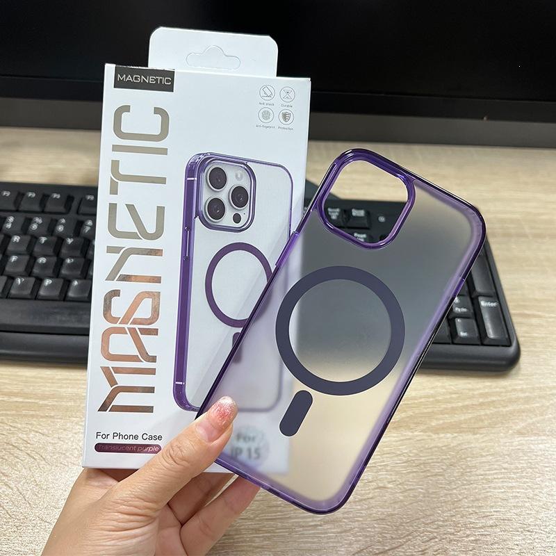 Прозрачный магнитный чехол для iPhone16 матовый MagSafe Apple 17 акриловый 13/14 чехол для мобильного телефона оптом