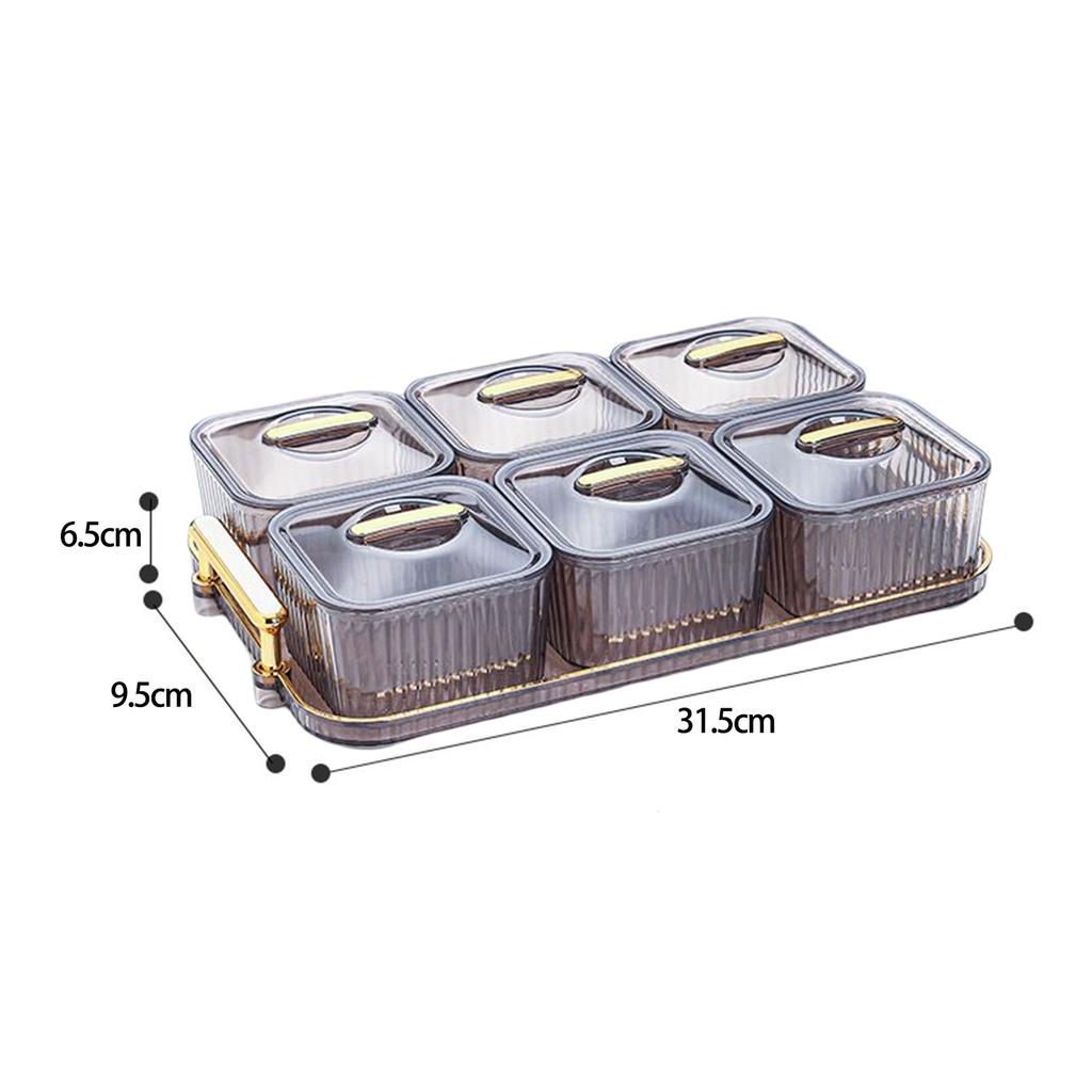 6 Bowls/Set Ried Fruit Salad Nuts Plate Snack Dishes Acrylic Dessert Jar Storage Dish Candies Container for Home Kitchen