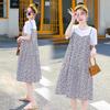 2024 Spring/Summer Floral Maternity T-Shirt Dress - Loose, Large Size, Faux Two-Piece Design