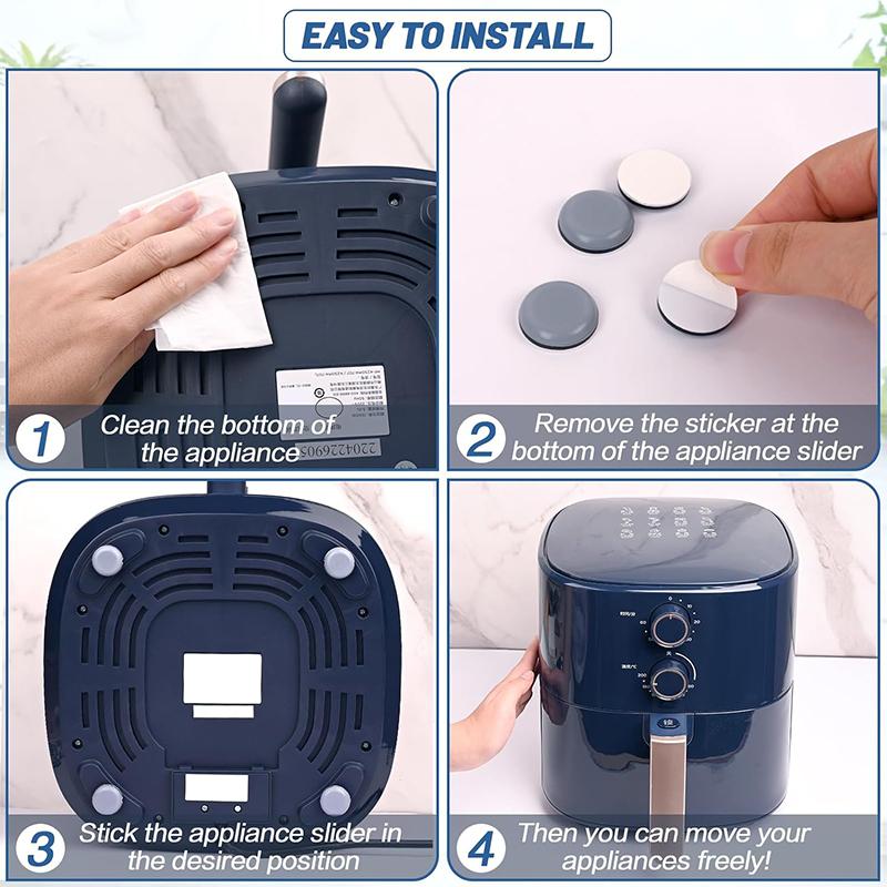 12 шт., слайдеры для кухонной техники, самоклеящиеся ползунки для стула, бесшумная фритюрница, круглые самоклеящиеся движущиеся подушечки для мебели