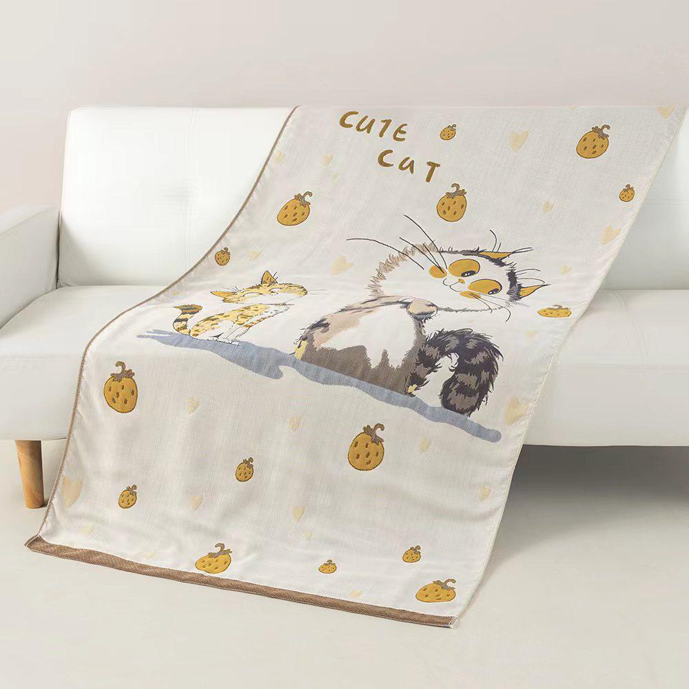 Extra Large Cotton Gauze Cartoon Bath Towel - Soft, Quick-Drying for Adults & Kids