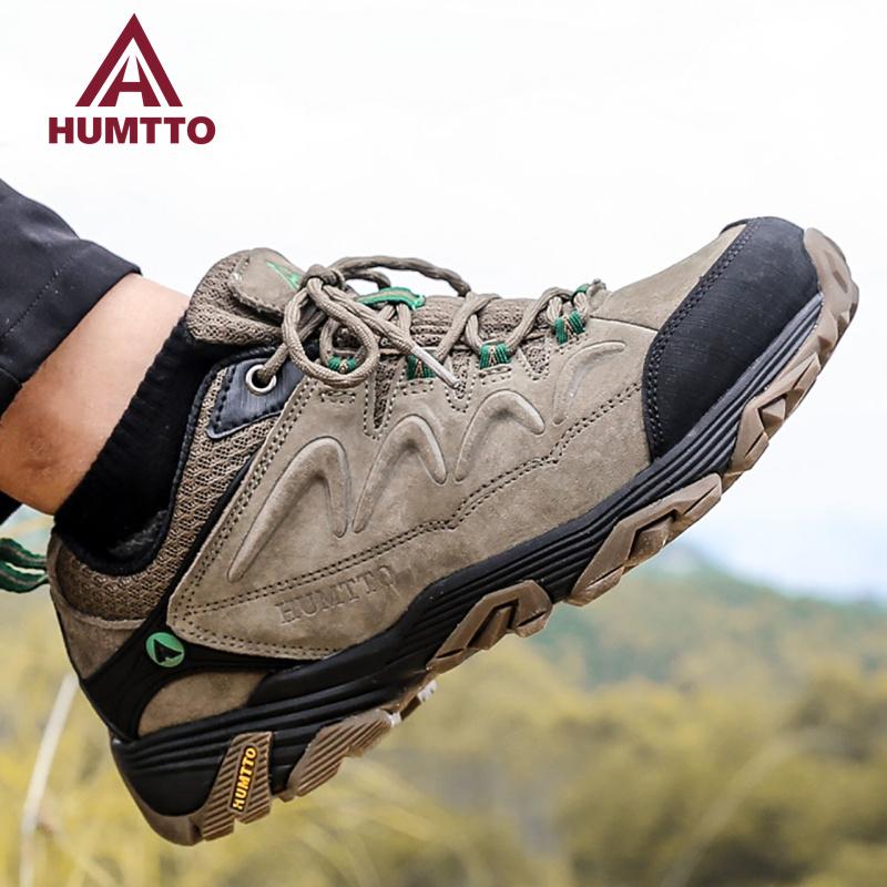 HUMTTO Водонепроницаемая походная обувь для мужчин, дышащие нескользящие кожаные уличные ботинки, осенне-зимние треккинговые кроссовки, мужские
