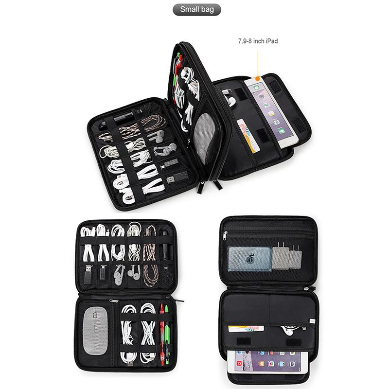 Waterproof Cable Storage Bag Digital Electronic Organizer Portable USB Data Charger Plug Travel Pouch for Mouse Tablet PC iPad Sleeve Case
