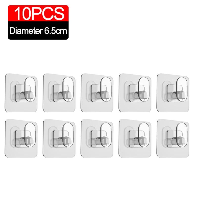 Прозрачные самоклеящиеся настенные крючки, вешалки, ключница, держатель для полотенец, органайзер для ванной комнаты, кухонные прочные клейкие настенные крючки