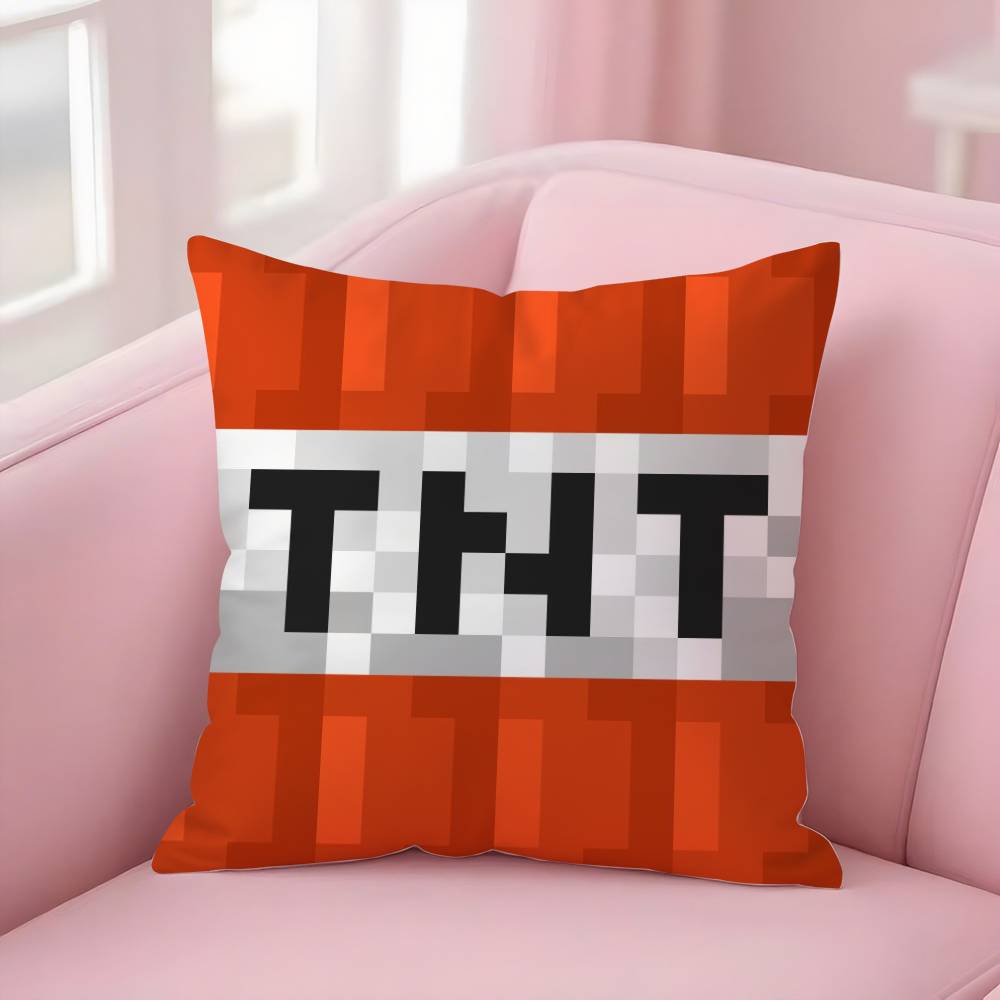 Game T-TNT Block Explosion Pillow Case Plush Fabric Soft Double-Sided Printed Sofa Warm Winter Home Gift Cushion Cover