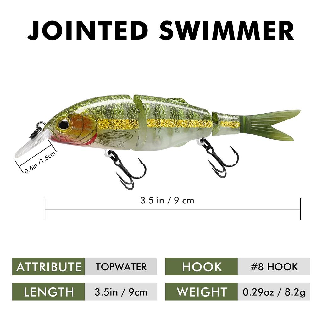 TRUSCEND Swimbait High Strength Metal Glide Bait Crankbait Split Bass Fishing Lure for Saltwater Freshwater Slowly Sinking Hard Lure for Bass