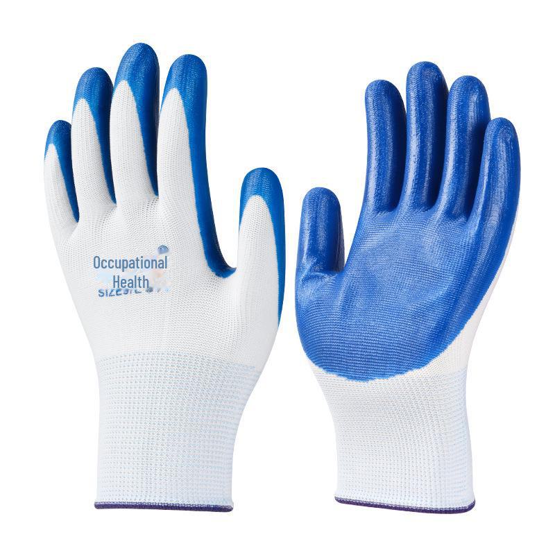 Нитриловые износостойкие нескользящие нейлоновые рабочие перчатки