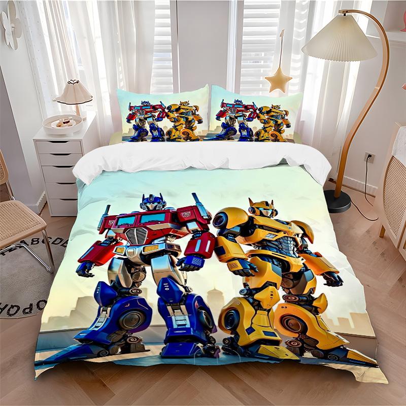 Transformers Optimus Prime Bumblebee Print 3Pcs Bedding Setduvet Cover With 2 Bedropillowcase Home Birthday Gift