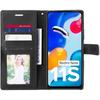 Coque Effet Cuir pour Xiaomi Redmi Note 11S Housse Antichoc Noir + 2 Verres Trempés