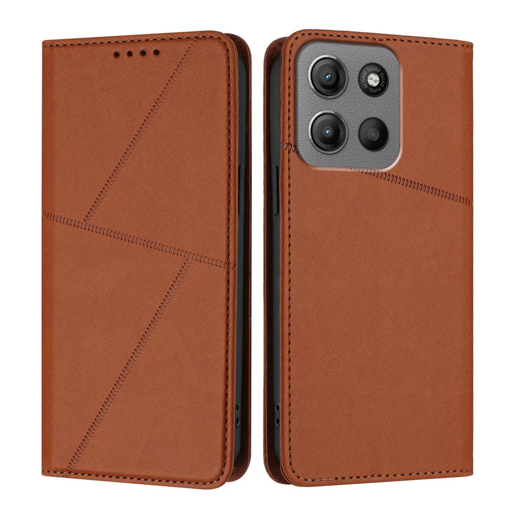 For Motorola Moto G15 4G Wallet Case Magnetic Closure Leather Flip Phone Cover with Stand