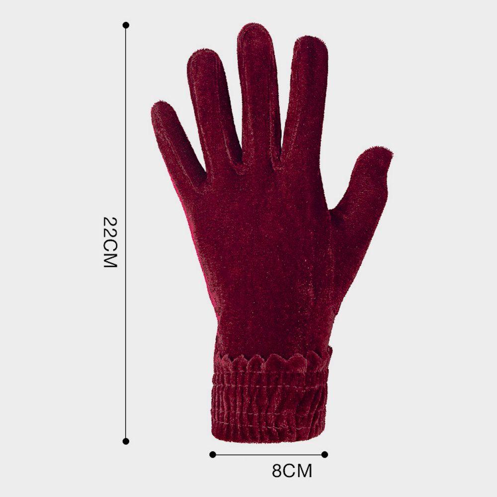 7 Colors Pleuche Autumn Winter Warm Gloves Mittens Full Finger Velvet Full Finger Gloves
