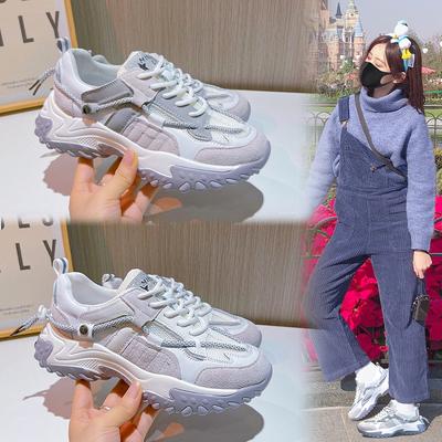 Кожаные кроссовки для папы женские 2025 новая весна женские повседневные одинарные туфли спортивная женская обувь неглубокие балетки детская мода