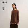 LESS 2025 Fall H-Shape Round Neck Long Sleeve Sweater