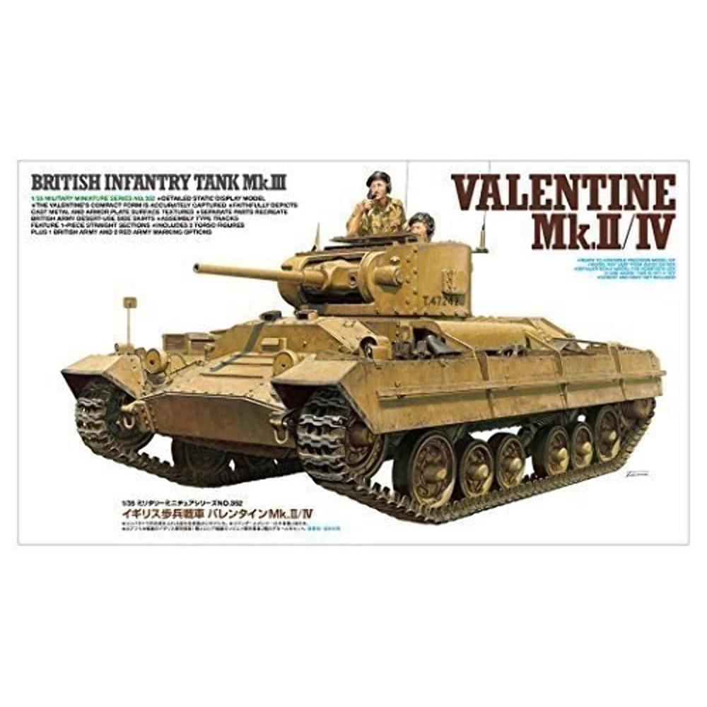 Tamiya 135 Военная миниатюра Серия №352 Британский армейский пехотный танк Valentine Mk.2Mk.4 Пластиковая модель 35352