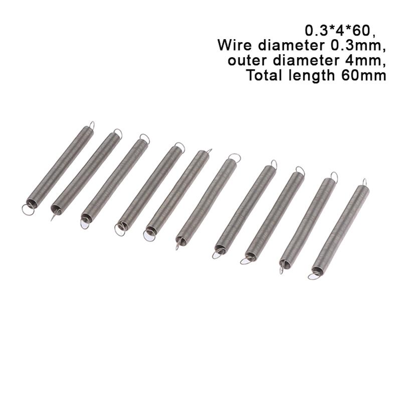 10 шт./лот, пружина растяжения 0,3 мм, удлинительная пружина из нержавеющей стали 304, наружный диаметр 3 мм-4 мм