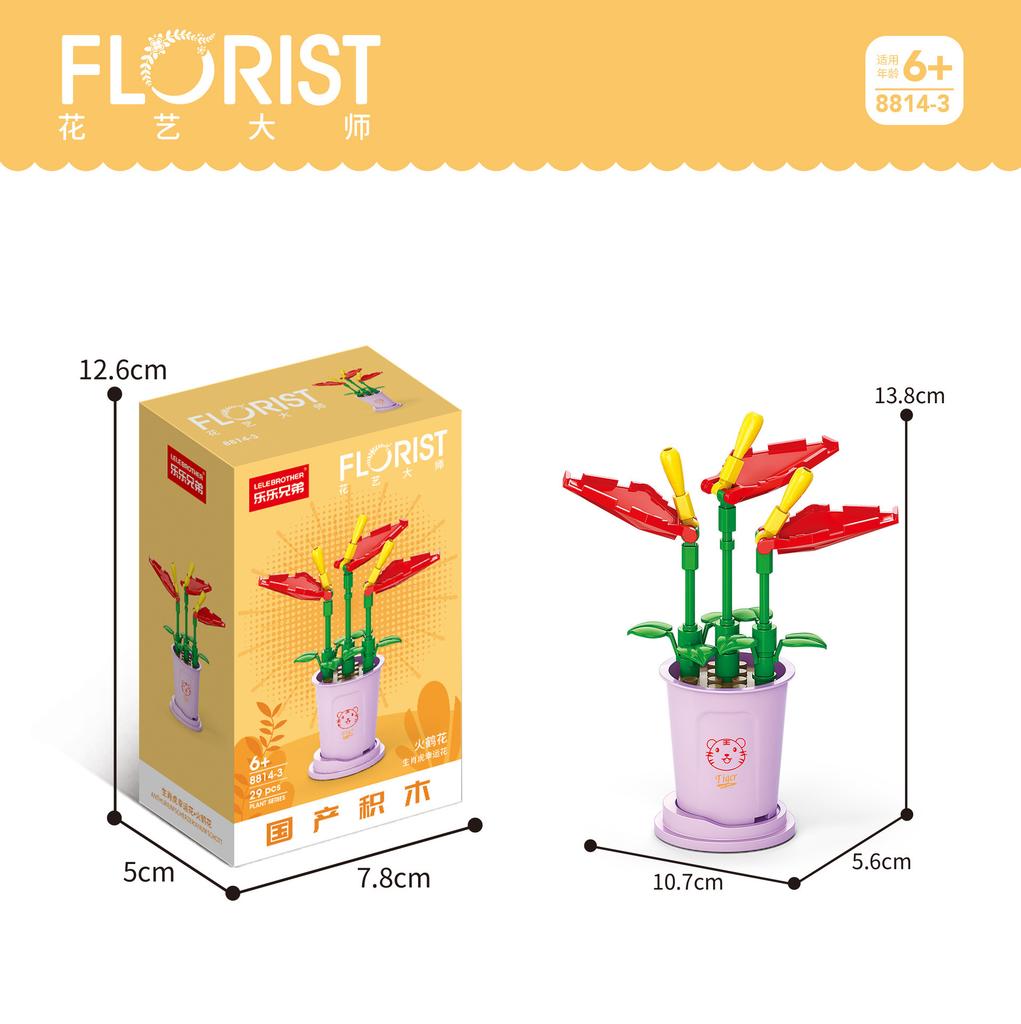 Tiny Particles Building Block Bouquet Potted Succulents Compatible Tabletop Ornament Model Educational Assembly Toy