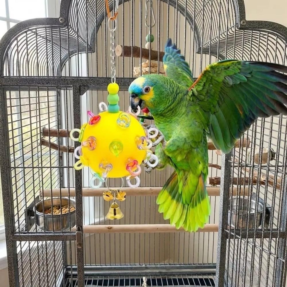 Bell Bird Chew Ball Detachable Bird Cage Toy New Parrot Chewing Toy Cockatiel