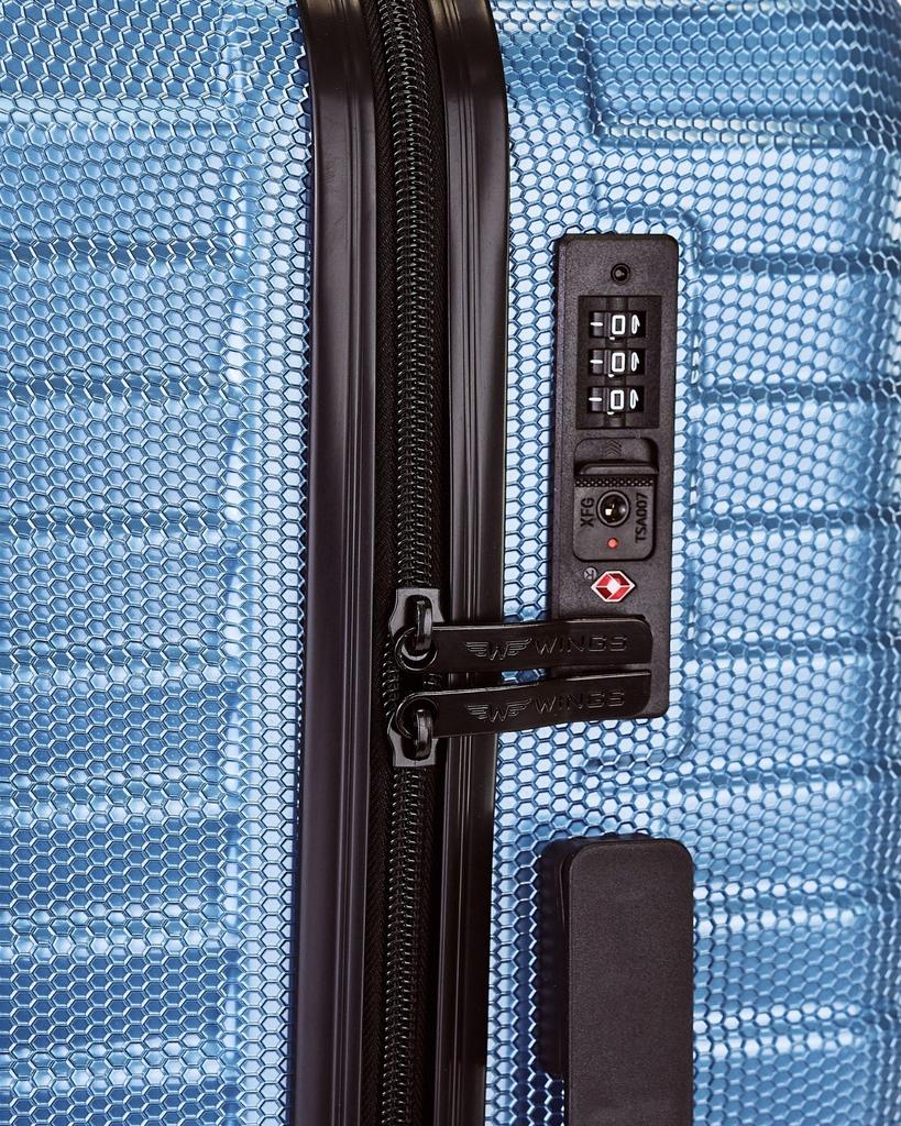 Wings Pc Sea Eagle 2.0 20" Silver Blue Cabin Suitcase