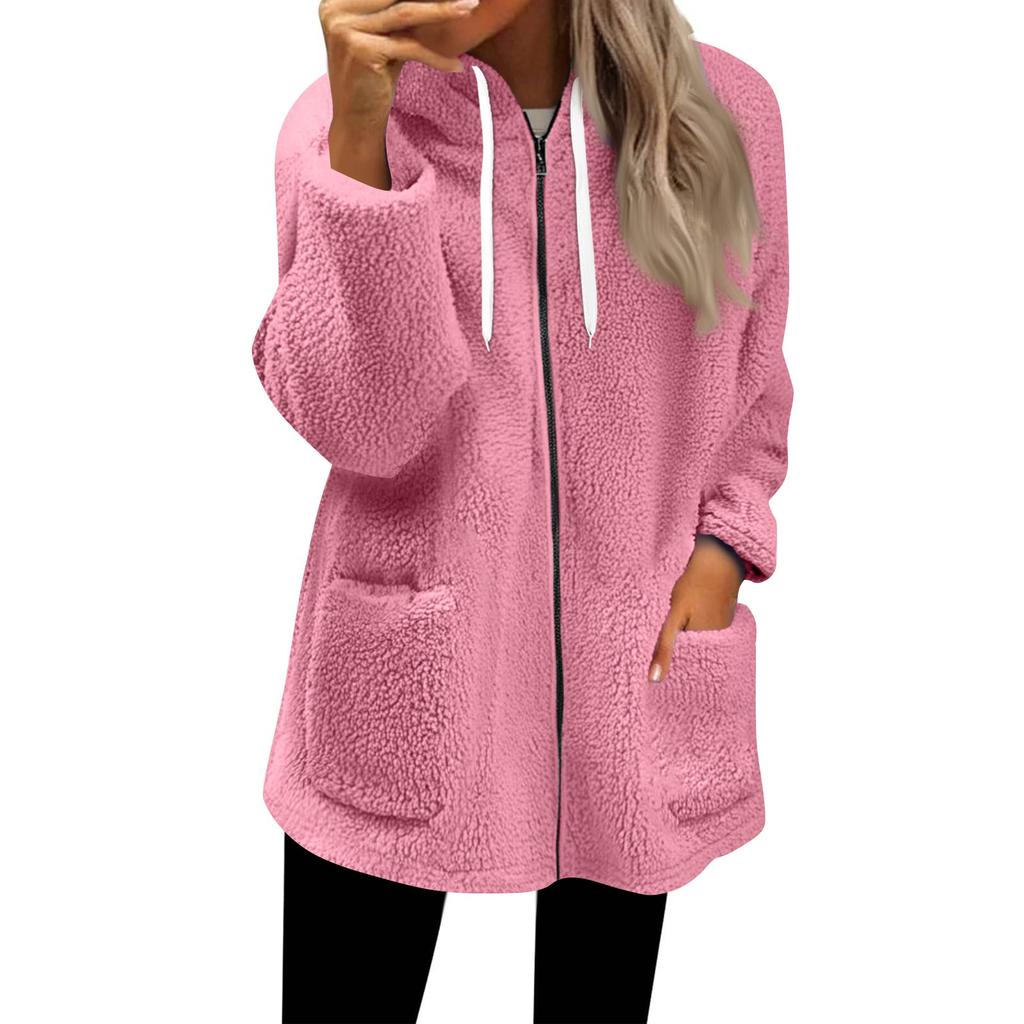 Women's Zip Up Hoodies Oversized Fleece Long Pullover Hooded Sweatshirts Casual Long Sleeve Fall Hoodie Jacket