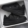 Men's Black Spring Casual Sneakers with Thick Soles for Work and Sports