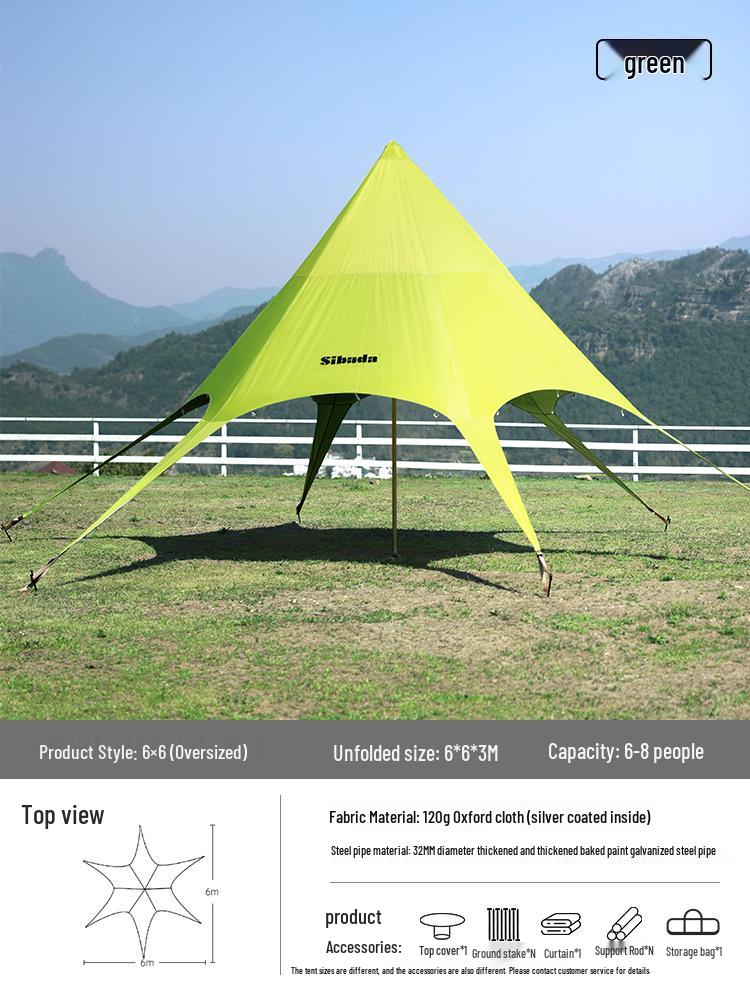 Шестиугольный уличный купол-шатер "Осьминог": Большая палатка для защиты от солнца для кемпинга и использования на заднем дворе