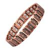 Мужской браслет из красной меди с магнитами, гравировка винтажный крест, прочный магнитный медный браслет, браслет из красной меди с магнитной энергией