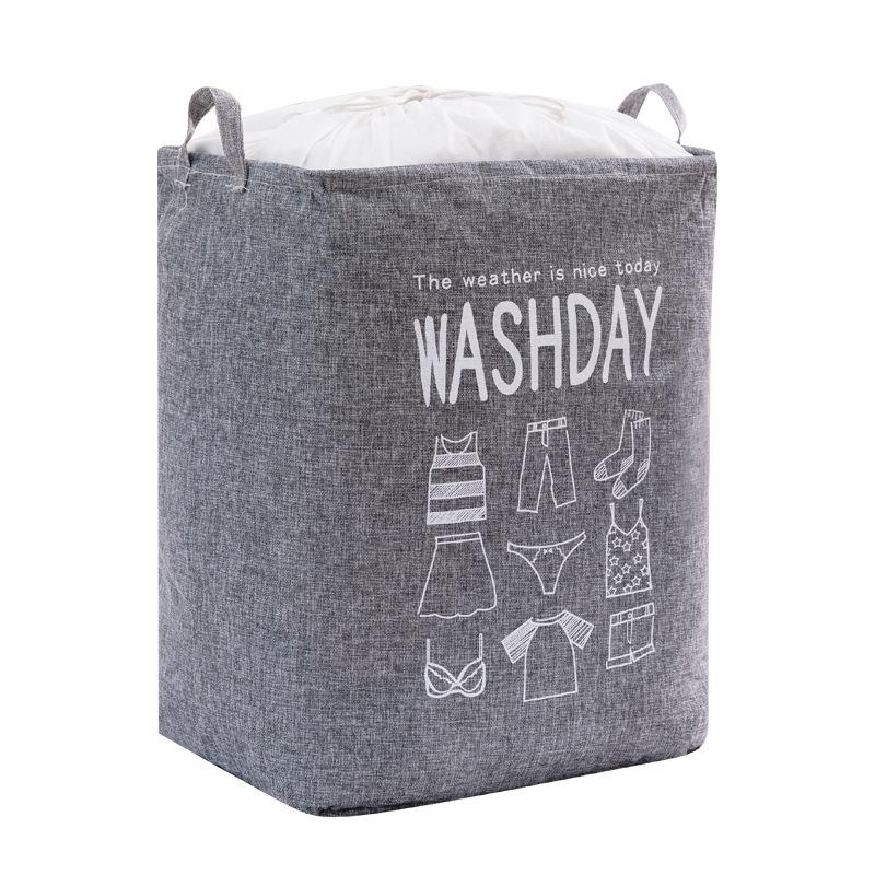 Modern Simple Super Large Capacity Cotton and Linen Drawstring Beam Storage Bag Clothes Storage Bask