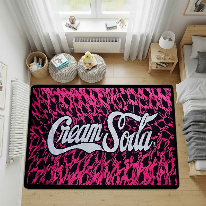 Cream Soda TEMMYES BLACK CATS Cat Street Trendy Brand Rug,living Room Carpet,computer Chair Floor Mat,Entrance Mat, Entryway Rug