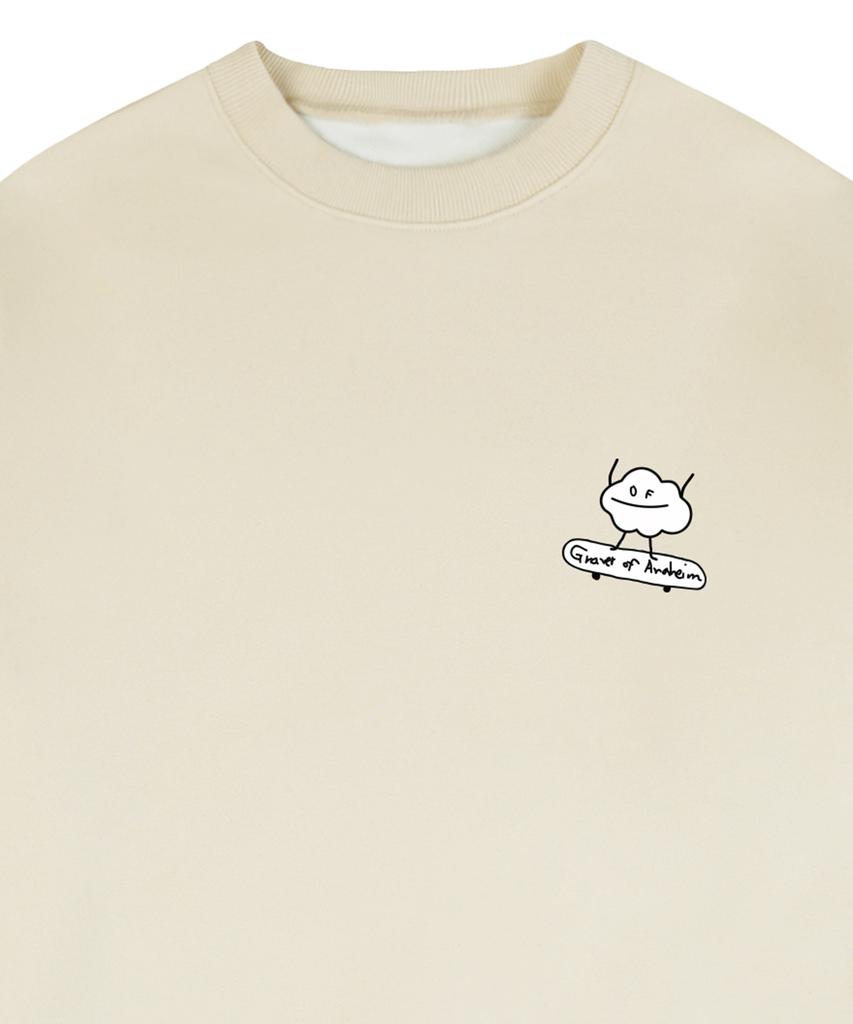 GRAVER [Unisex] Cloud Board Smile Sweatshirt_Cream