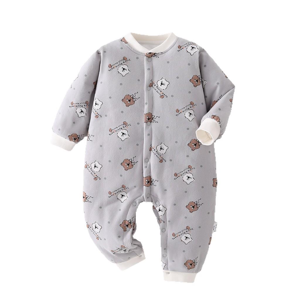 Стеганый детский комбинезон Maienmier - Теплый осенне-зимний ромпер для новорожденных (80г, Класс А)