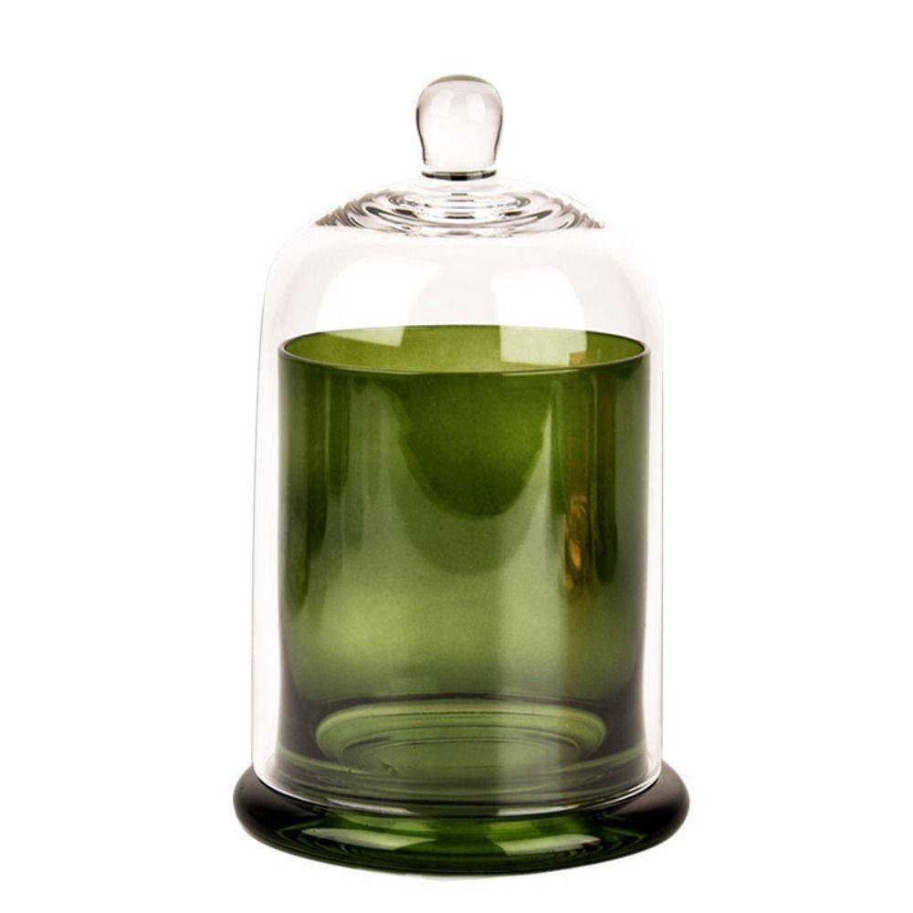 8 Colors Glass Candle Cover Glass Cloche Dustproof Jar Glass Storage Jar Bedroom Decoration