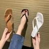 Fashion Fashion Thin Pumps Peach Shoes 2024 Slippers Runway Toe Loop Sandals Celebrity Slides Women Candy High Heels Club Ring Flip Flop