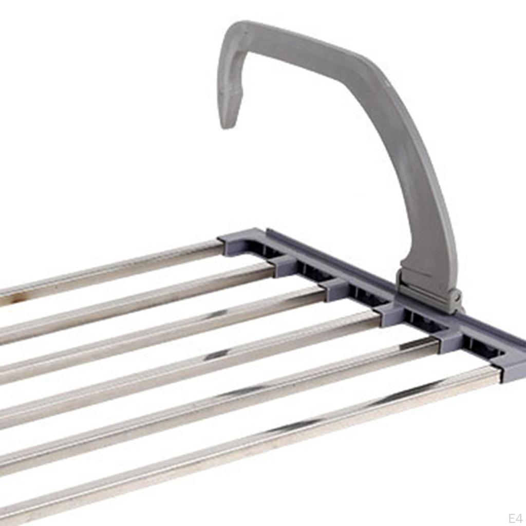 Balcony Clothes Drying Rack Adjustable 32x40cm Towel Holder Foldable for Over Door Radiator