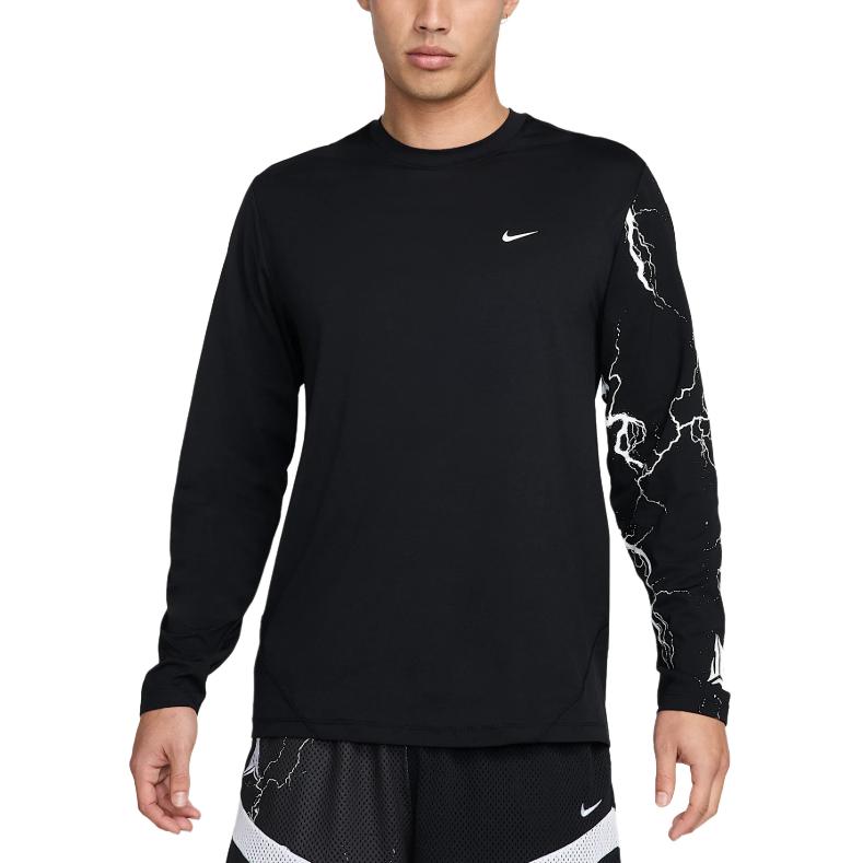 Nike Свитшот с круглым вырезом и логотипом, длинный рукав, мужская толстовка, черный цвет HJ3892-010