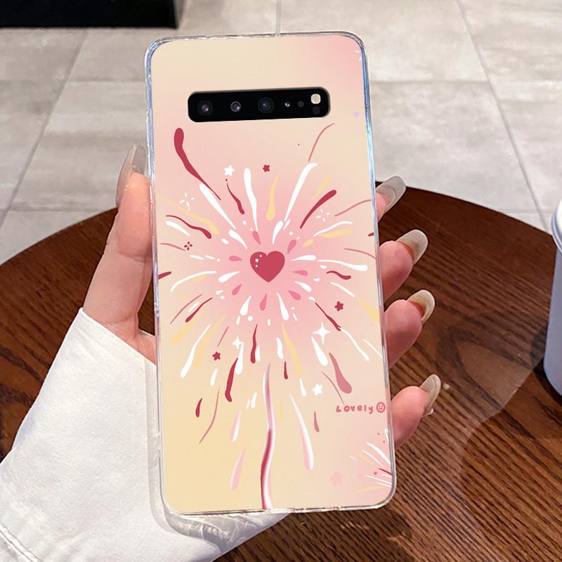 Гелевый чехол для Samsung Galaxy S10 5G SM-G977B Fundas Прозрачный силиконовый мягкий ТПУ задняя крышка Милый кошка кролик сердце Защитный чехол