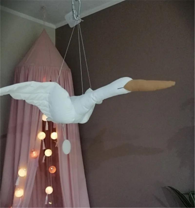 Креативный настенный лебедь плюшевая мягкая кукла тканевая семейная спальня детская комната декор подвесные украшения детская успокаивающая подушка