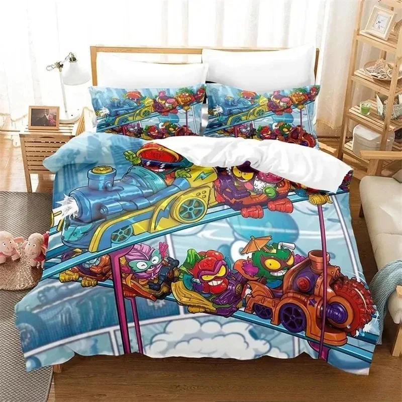 Комплект постельного белья Super Zings с 3D-принтом, пододеяльник, одеяло, комплект постельного белья, наволочка, размер King Queen Twin для мальчиков и девочек взрослых