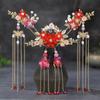 Flower Bridal Headwear Zinc Zinc Alloy Earrings Hairpin Set Jewelry Wedding Hair Sticks  Photos Prop