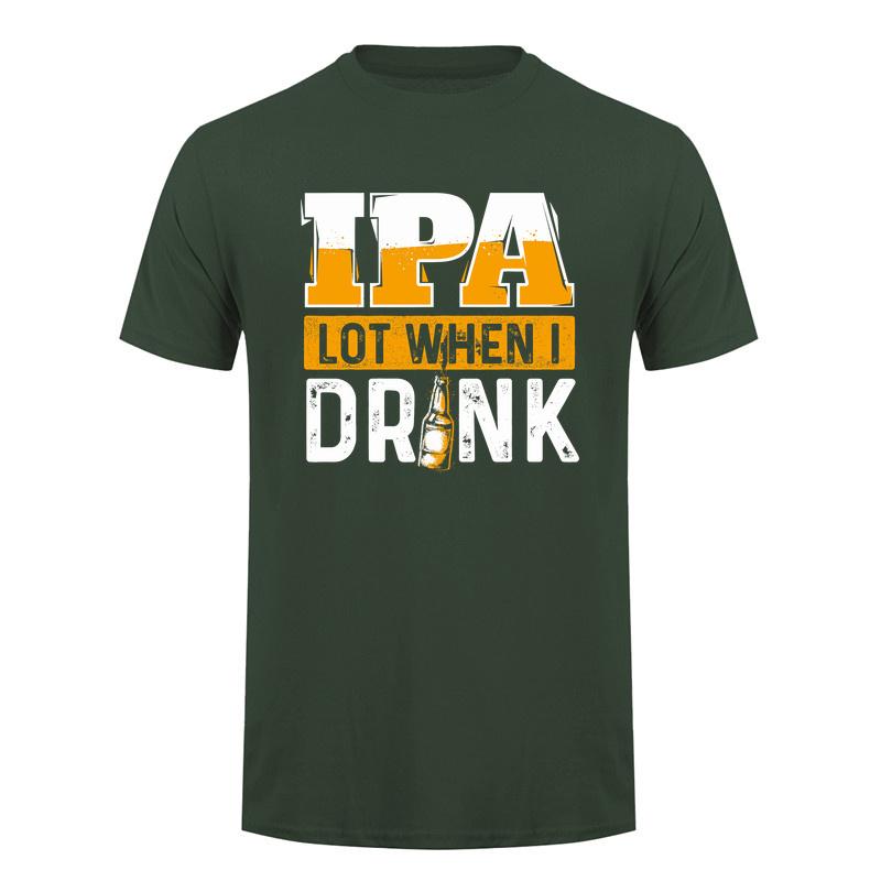 Футболка IPA Lot When I Drink Смешной Подарок Любителю Крафтового Пива Алкоголя Хлопок Короткий Рукав Tee Da280