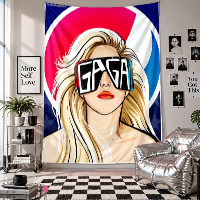 Wall TapestryLady Gaga Art Hanging Cloth Decorative Background Cover for Room Decoration