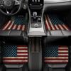 4 шт. Прочные всепогодные автомобильные коврики с американским флагом - Подходят для седанов и внедорожников, Полный комплект (Водитель/Пассажир/Задний/Багажник) - тяжелый