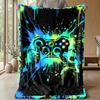 Neon Game Controller Graffiti Theme blanket Lightweight Warm Flannel Blanket Decorative Throw Blanket for Home Decoration